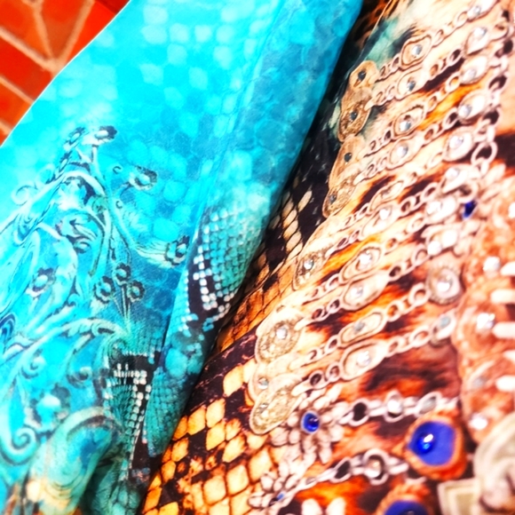 Jsquad by MANISH VAID Turq. Kaftan Cover-up New-M & L Avail. NWT - Picture 5 of 7